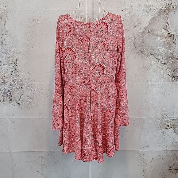 Wrangler Retro paisley print mini dress - red & white Women's Size M - Picture 7 of 12